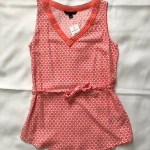 Coral Patterned Tommy Hilfiger Blouse with Tie
